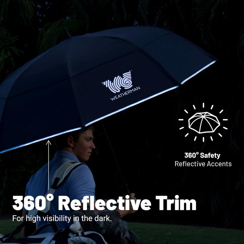 Weatherman Umbrella - Golf Umbrella - Windproof Sports Umbrella Resists Up to 55 MPH Winds - Available in 2 Sizes and 5 Colors - Image 5